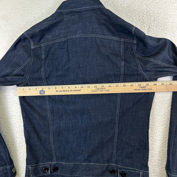 G-Star RAW Scutar Slim Jacket Mens Small Blue Denim Sustainable Workwear Button - Picture 13 of 16